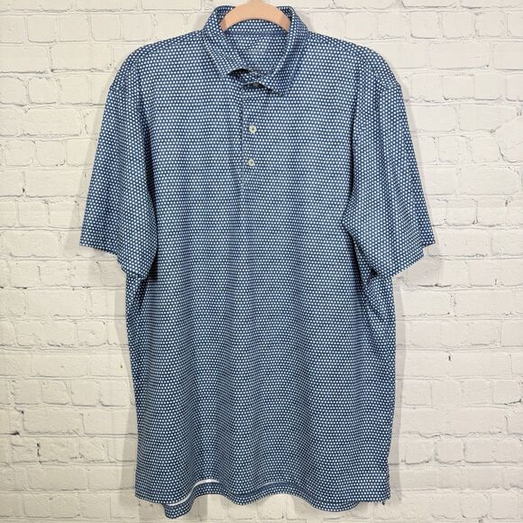 Johnny-O Golf Polo Shirt Mens Large Blue Performance Preppy Style Casual Top - Picture 1 of 10